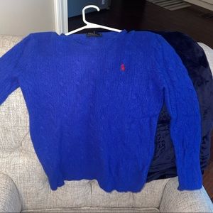 blue 90 wool 10 cashmere sweater polo ralph lauren